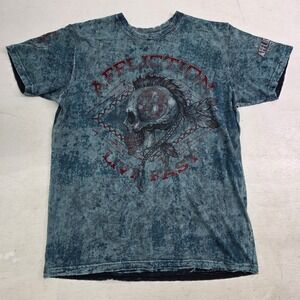 Vintage Reversible Affliction American Customs Shirt Men Sz XL Blue USA Made Y2K